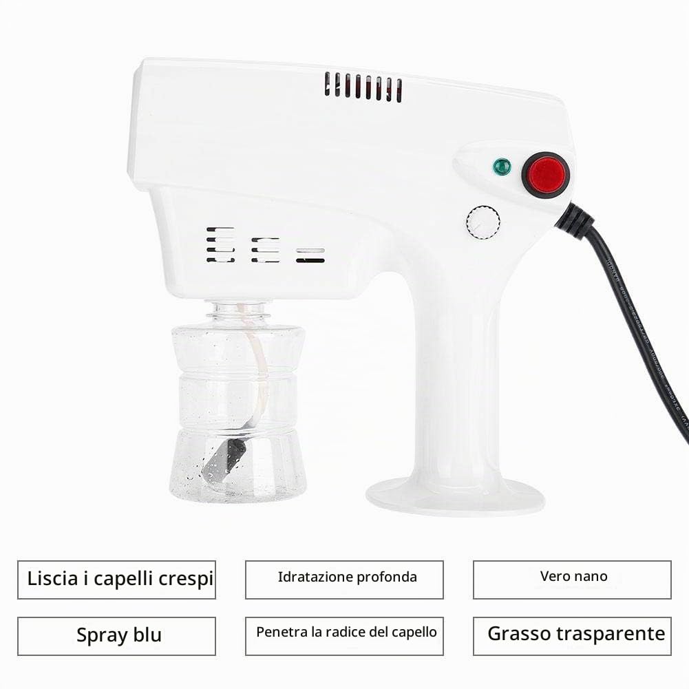 Pistola a Vapore Nano, Spray per Capelli Multifunzione da 260 ml Vapore per Capelli Nano Mister, Tinta per Capelli Tintore a Vapore Umidificatore Strumento per la Cura dei Capelli per Parrucchiere(EU)