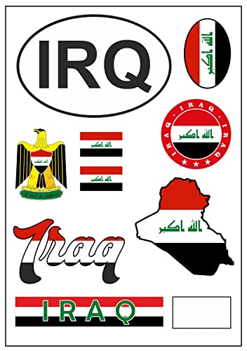 Daged Pegatina para tarjeta de Iraq – Coche Coche Moto Biker Bandera Bandera Decoración AK