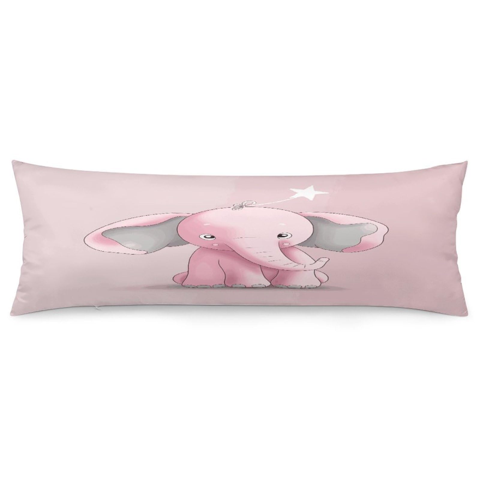 Pink Elephant Throw Pillow Cover Soft Lumbar Pillow Covers with Zipper Breathable Rectangular Cushion Case Polyester Pillow Case Decorative Body Pillow Cover for Couch Bed