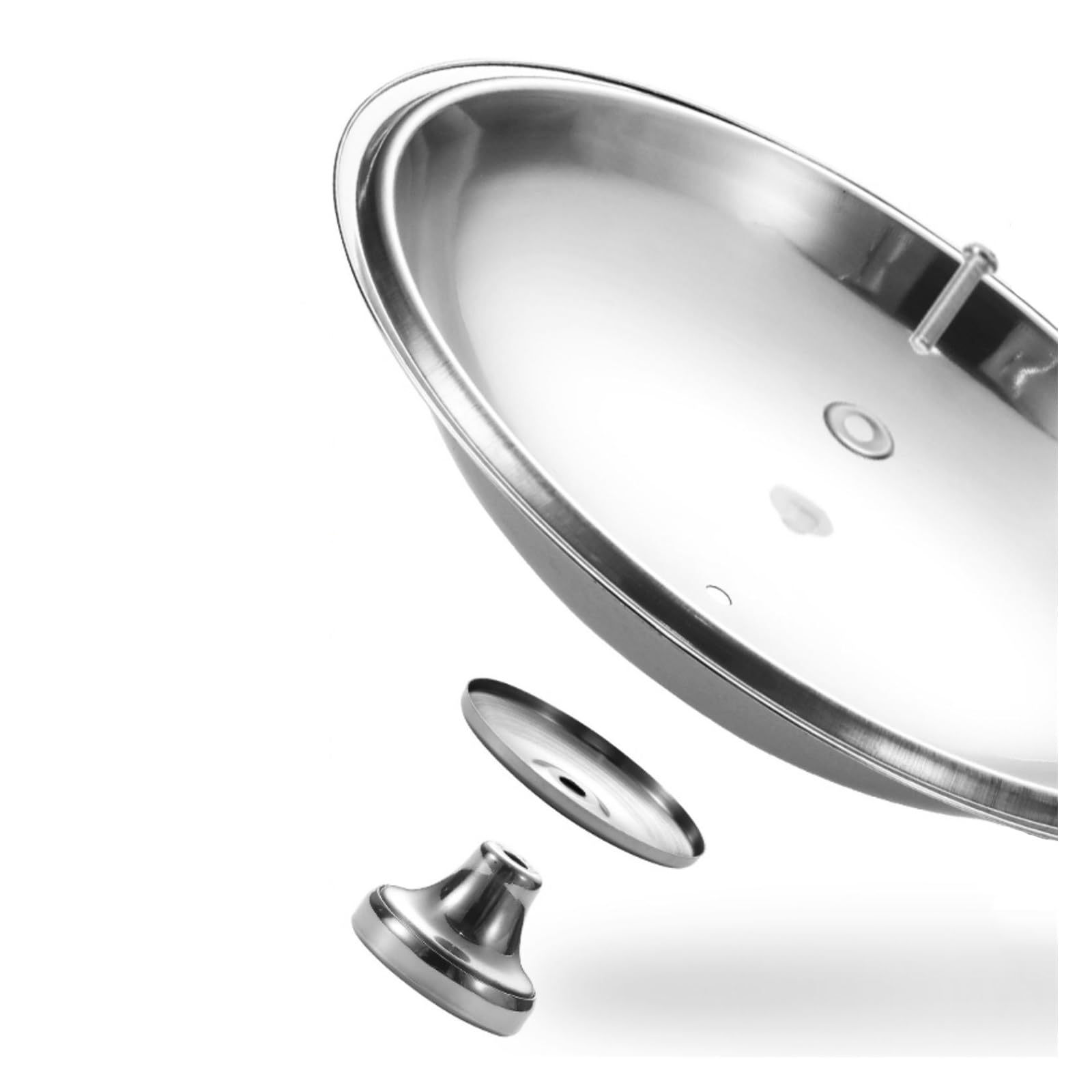 Tapa Universal De Acero Inoxidable Grueso con Mango Ergonómico, Accesorios para Wok, Cubiertas para Sartenes, Tapas para Wok, Accesorios para Wok, Tapas De Repuesto para(Un color-40cm)