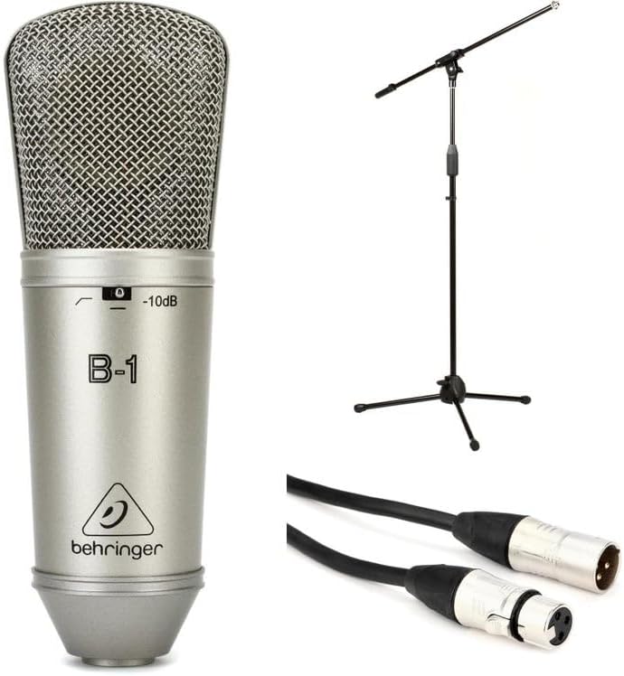 B-1 Large-Diaphragm Condenser Microphone Bundle - Professional Studio Mic with Adjustable Stand, XLR Cable, Shock Mount, and Pop Filter for Recording, Podcasting, Streaming, and Vocals