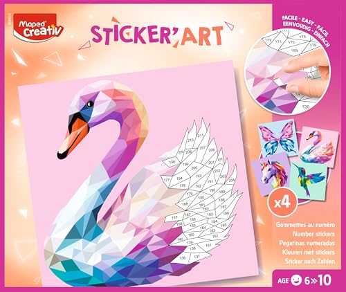 Maped Creativ - Sticker'Art - Activité de Gommettes au Numéro, + de 600 Gommettes pour Créer des...