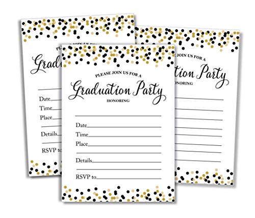50 Graduation Invitations and Envelopes (Large Size 5x7)