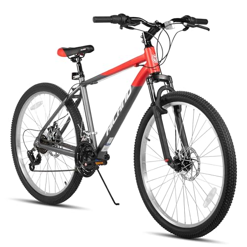 HILAND 26 27.5 inch Mountain Bike 18 Speeds, Suspension Fork, Aluminum Frame Disc-Brake for Men Women Mens MTB Bicycle A - Detailed View