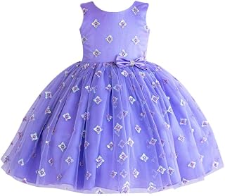 Stanwells Kids Baby Girls Peacock Blue Birthday Net Frock with Colorful Flower Embroidery | Sleeveless Knee-Length Dress w... Price In India