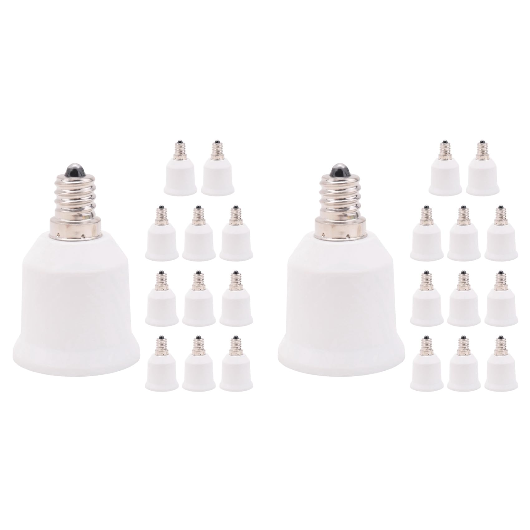 Jnchdghwa 24 Pack E12 to E26 Adapter E12 Light Socket to Medium Base E26 E27 Converter Light Socket Adapter Chandelier Socket