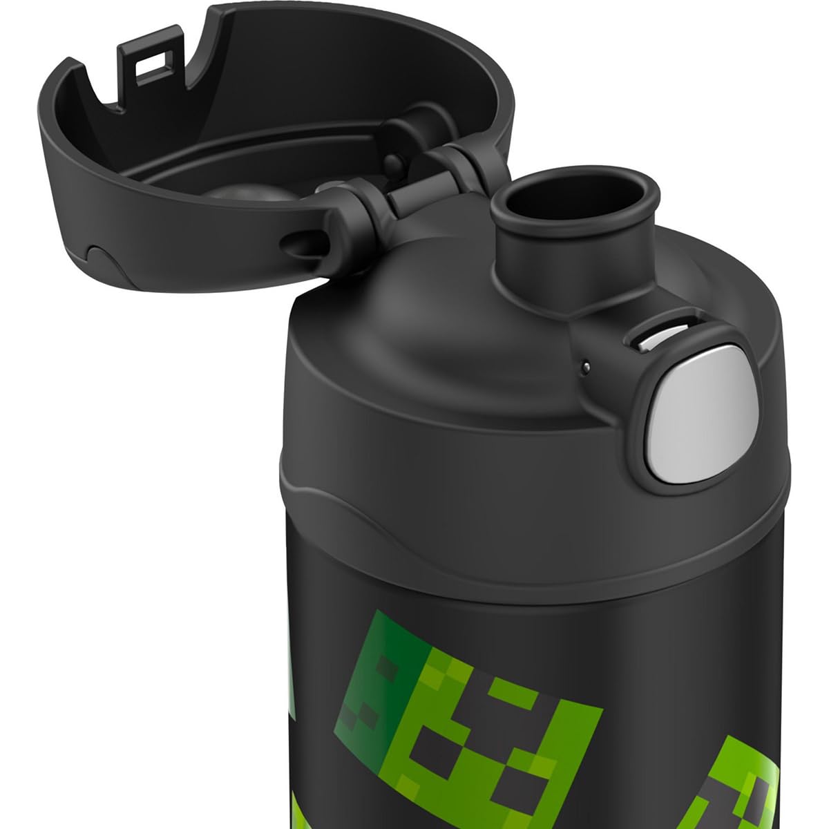 THERMOS FUNTAINER - Botella de acero inoxidable aislada al vacío de 473 ml con tapa de boquilla ancha, color verde
