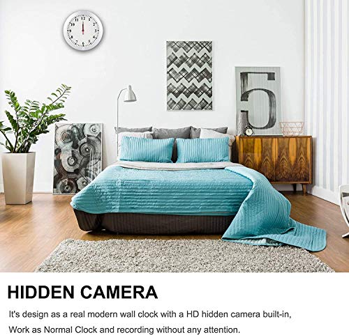 WiFi Wall Clock Camera, NANIBO HD 1080P Nanny Cam DVR with Motion Detection,Real-Time Covert Clock Security Camera Monitor for Home and Office, No Night Vision