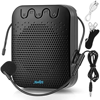 Moukey Voice Amplifier For teachers, Voice Amp Microphone Headset-Mini/Portable/Rechargeable/Wearable-10W For 8-12 hours Use