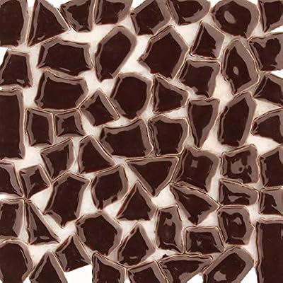 200g Assorted Colors Irregular Shape 0.6x1.2 inch Mosaic Tiles Crystal Ceramic Mosaic Piece for Home Decoration Crafts Supply DIY Handmade Project - Brown
