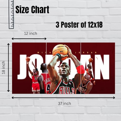 Image of Good Hope - Michael Jordan Split Poster 12x18 Inch - Basketball Player Legend Posters Wall Art Chicago Bulls Fan Poster Sports Motivation Room Decor Motivational Painting for Boys Bedroom Gym sports lovers (without frame framed)