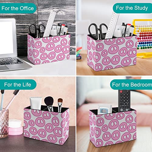 JUZGTSIT Stifthalter mit niedlicher Schweineschnauze, PU-Leder, Schreibwaren-Organizer, Make-up-Pinselhalter, Box für Schreibtisch, Büro, Klassenzimmer
