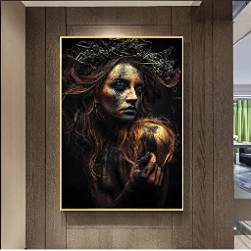 Affiche scandinave noir et blanc salon | Toile moderne femme 40x60