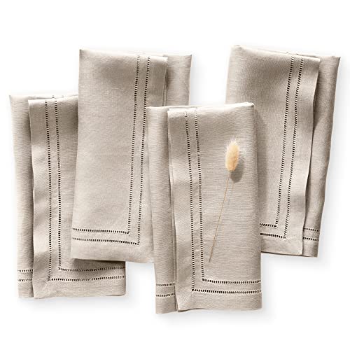 Servilletas de lino natural 20 x 20 pulgadas set de 4 miniatura 1
