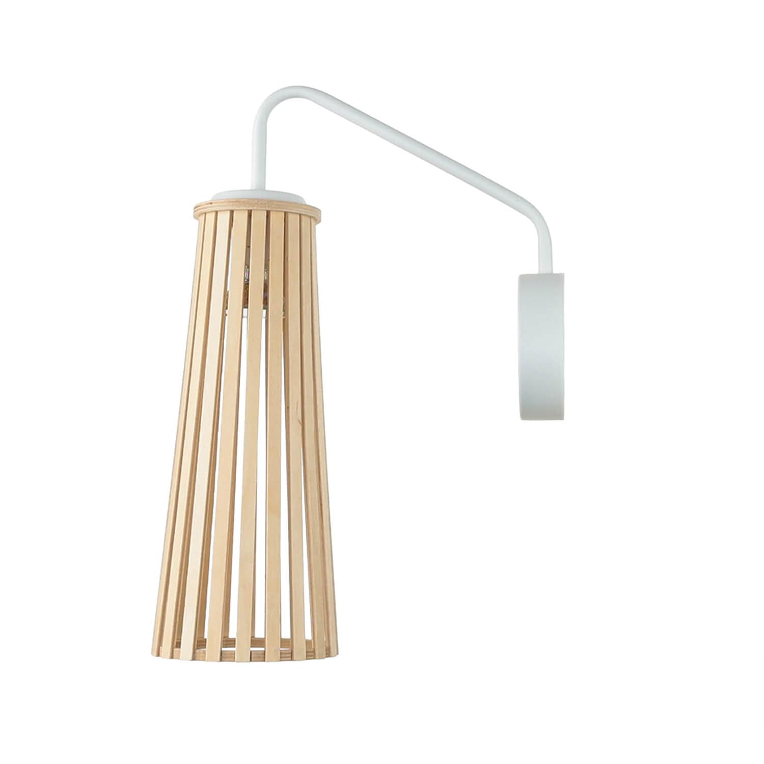Licht-Erlebnisse Wandleuchte Holz Metall Natur Weiß Wohnzimmer Esszimmer T:27 cm GU10 dekorativ stylisch Skandinavische Wandlampe Schlafzimmer DOVER
