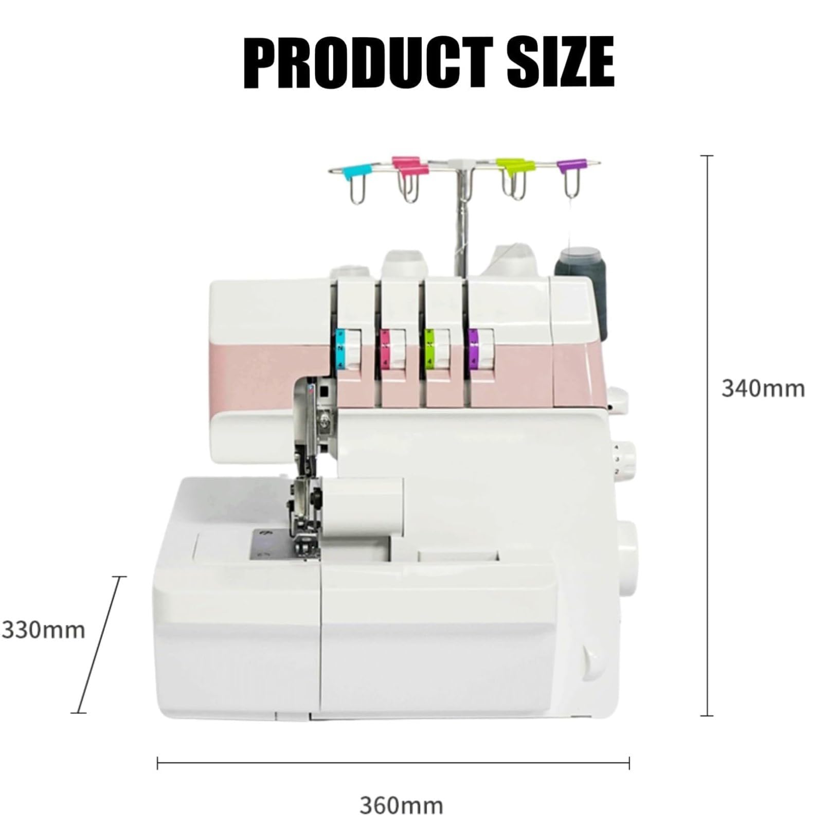 Coverstitch Serger Overlock Maszyna do szycia z 2-3-4 ściegami, pułapką wykończeniową i zatrzaskowymi stopkami, regulowany miernik dla początkujących i profesjonalistów