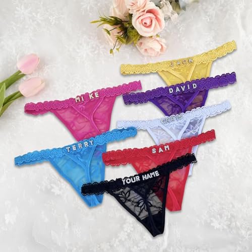 Personalized Thong With Special Word Funny Custom Underwear Thong Low Rise Sexy G-String for Women2