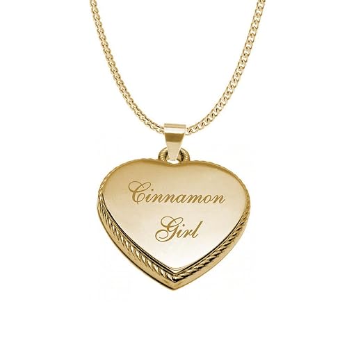 Personalized Gold Braided Heart Pendant Necklace Custom Engraved Free - Romantic Gift for Her - Gift For Women, Free Engraving - Ships From USA