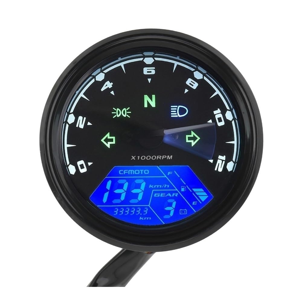 Contachilometri Tachimetro Da Pannello Per Moto Indicatore Digitale Multifunzione A LED Universale Contagiri Misuratore Di Carburante Quadrante Per Visione Notturna Contachilometri