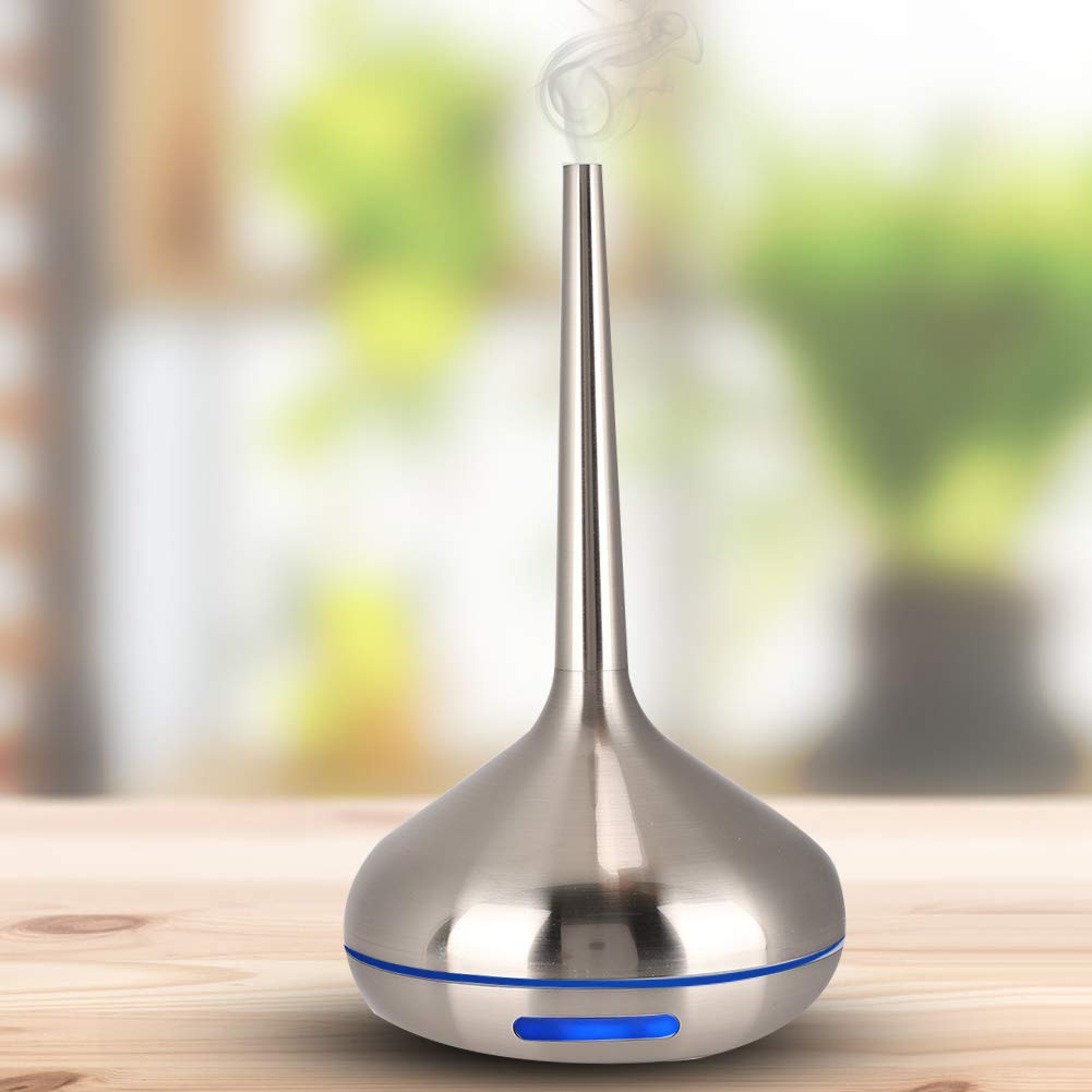 Hidyliu Diffuseur D'aromathérapie avec Humidificateur argenté Portable de 120ml, avec Veilleuses à 7 LED, pour Chambre à Coucher ou Bureau