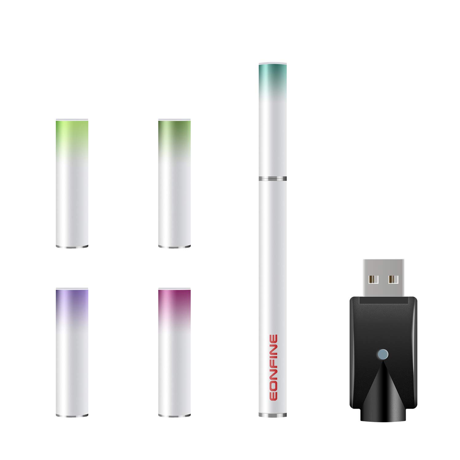 Eonfine 電子タバコ 使い捨て vape ベイプ 禁煙パイポ 水蒸気タバコ スターターキット(ホワイト) 禁煙グッズ ニコチンなし