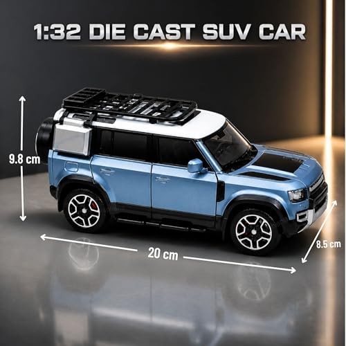 Image of GRAPHENE 1:32 Scale Diecast SUV Pullback Toy Car for Kids Boys Girls 2+Years Metal Miniture Model Openable Doors Light Engine Sound Friction Toy Vehicle Realistic Premium Collectible Gift Toy Cars