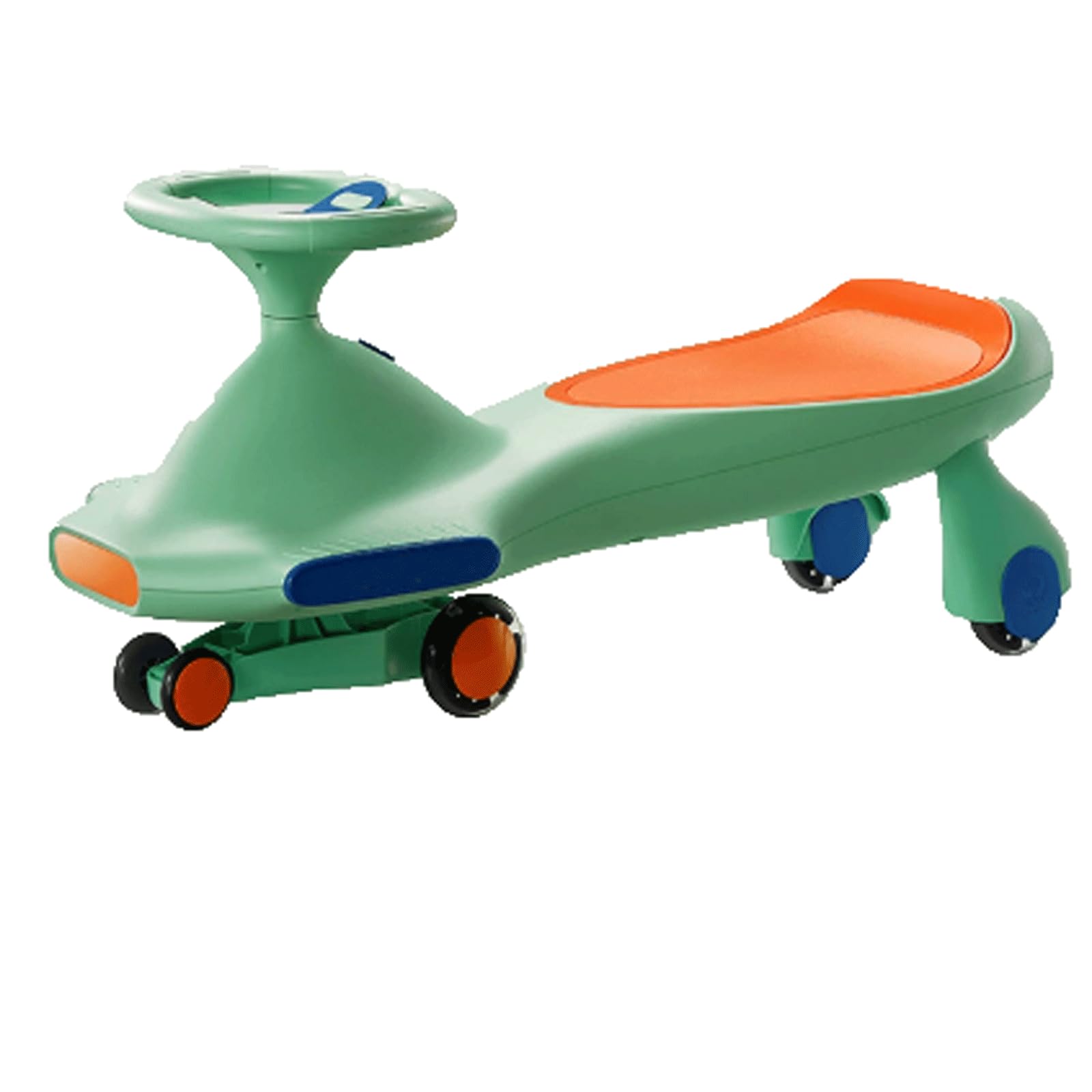 SDGBCXD Swing Car, Wiggle Car Wide Seat Pu Silent Wheel Colorful Lights Swing Ride On Toy Uses For Ages 3 And Up(Green)