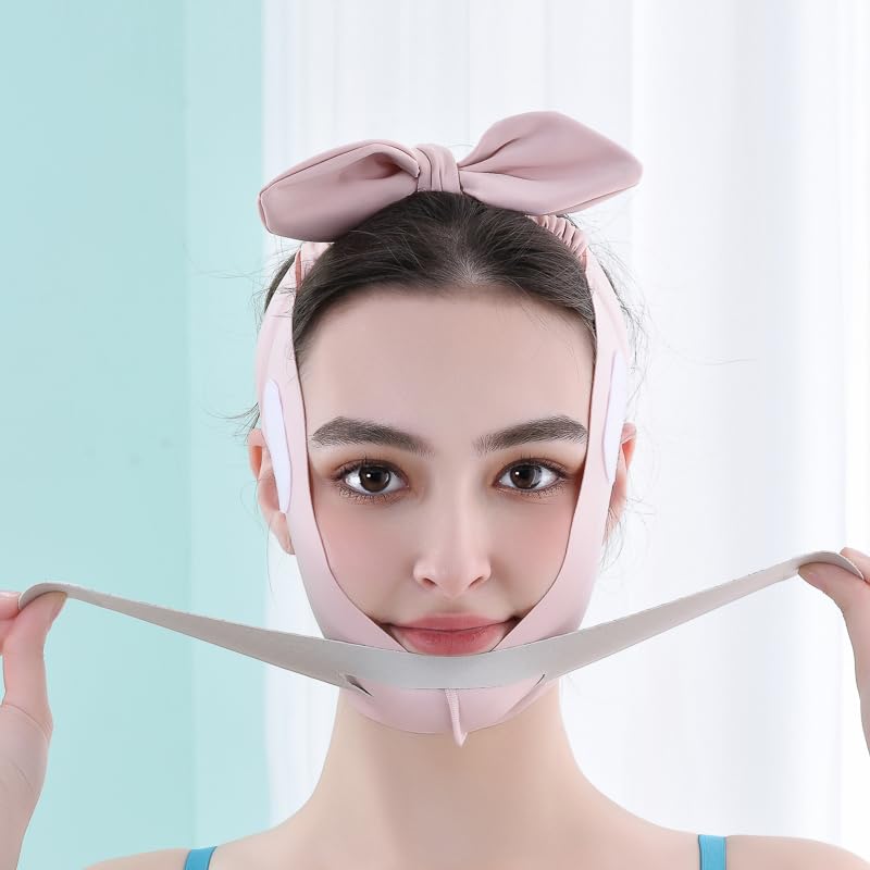 V-Line Face-Lifting Mask Sleep Mask Promote Fat Burning Reusable Graceful Face Mask (Pink)