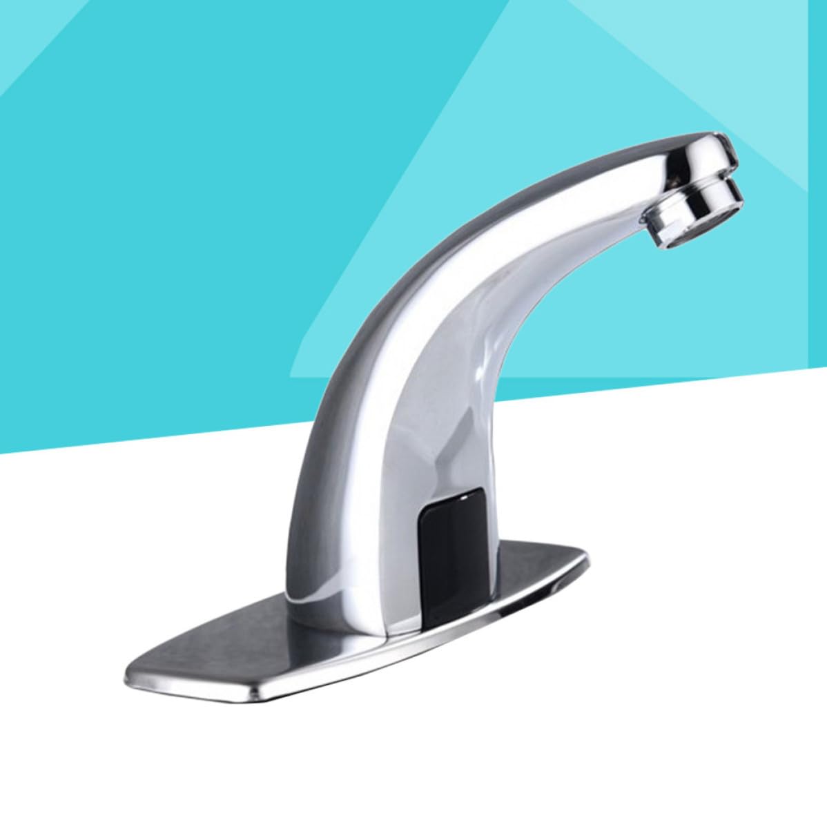 Toddmomy Grifo Automático Función Ahorro de Agua para Lavabo de Baño Sensor Infrarrojo Cobre Plateado y Encendido/apagado Automático