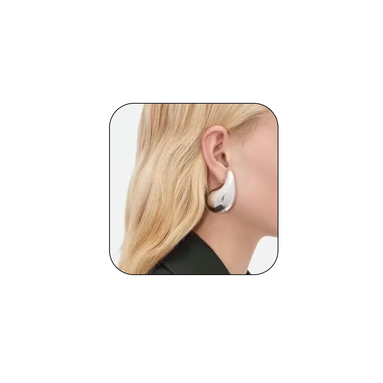 LOUMILEOExtra Large Gold Teardrop Earrings Dupes Hypoallergenic Chunky Gold Hoop Earrings Lightweight Waterdrop Teardrop Earrings Trendy Gold Waterdrop Earrings for Women Girls