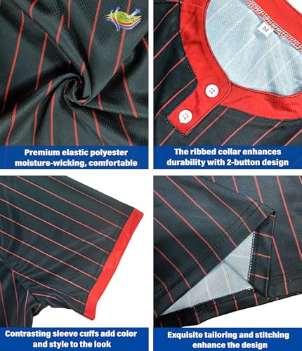Camiseta personalizada de softbol con dos botones, camiseta de béisbol con nombre, número y logo estampados y cosidos para hombres, mujeres y niños miniatura 3