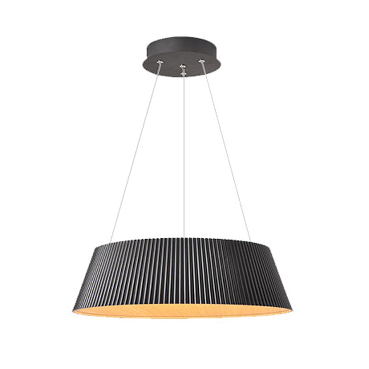 Plafonnier LED moderne noir 48W avec hauteur réglable et intensité variable