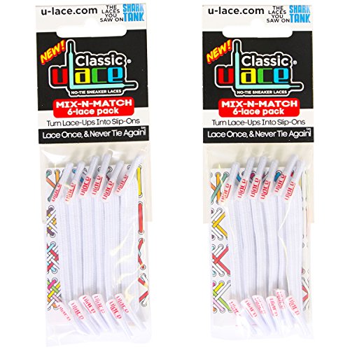 U-Lace Mix N Match Lacets de chaussures unisexes pour adulte, blanc, Taille unique