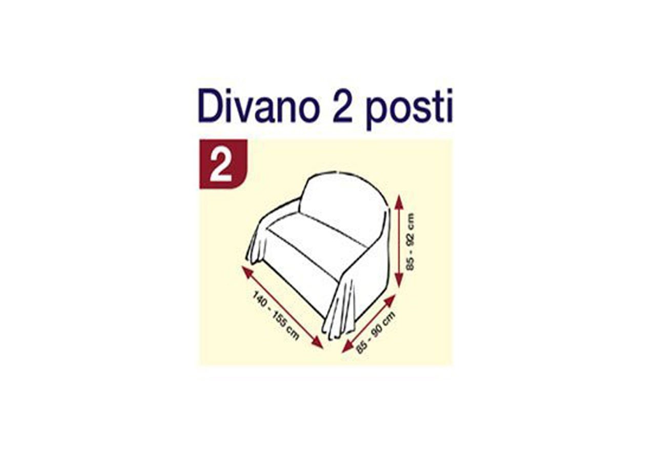 BIANCHERIAWEB Copridivano Fodera Telo Protezione Divano Con Laccetti Fiocco Varie Fantasie 2 Posti Prez Beige