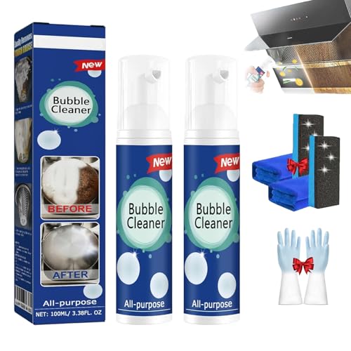 Nuvilux - Limpiador de burbujas, spray limpiador desengrasante mágico Nuvilux, aerosoles de limpieza de burbujas multiusos, espray de burbujas para eliminar grasa y suciedad, espuma de cocina