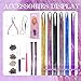 Hersun Hair Tinsel 10 Colors 3200 Strands 48in with Tools Fairy Tinsel Hair Extensions Kit Heat Heat Resistant Fairy Hair For Party For Girls & Women