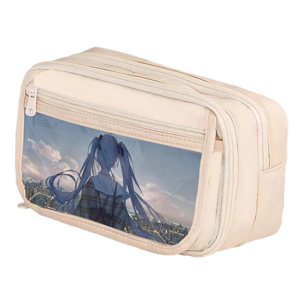 Xinchangda Anime Pencil Bag Miku Pencil Box Pen Pouch Large Capacity Anime Pen Bag Stationery Case for Students