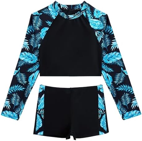 SEAUR Zwempak voor meisjes, lang, tweedelig badpak, Rash Guard, badmode