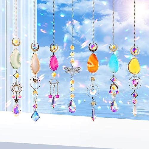 Sun Catchers for Windows BlumWay 7pcs Suncatchers Crystal Hanging Wind Chimes - Image 4