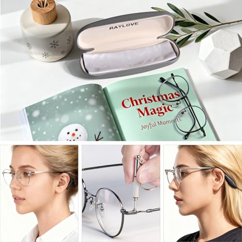 Image of RayLove Unisex Hard Shell Eyeglasses Cases, Protective Case For Glasses