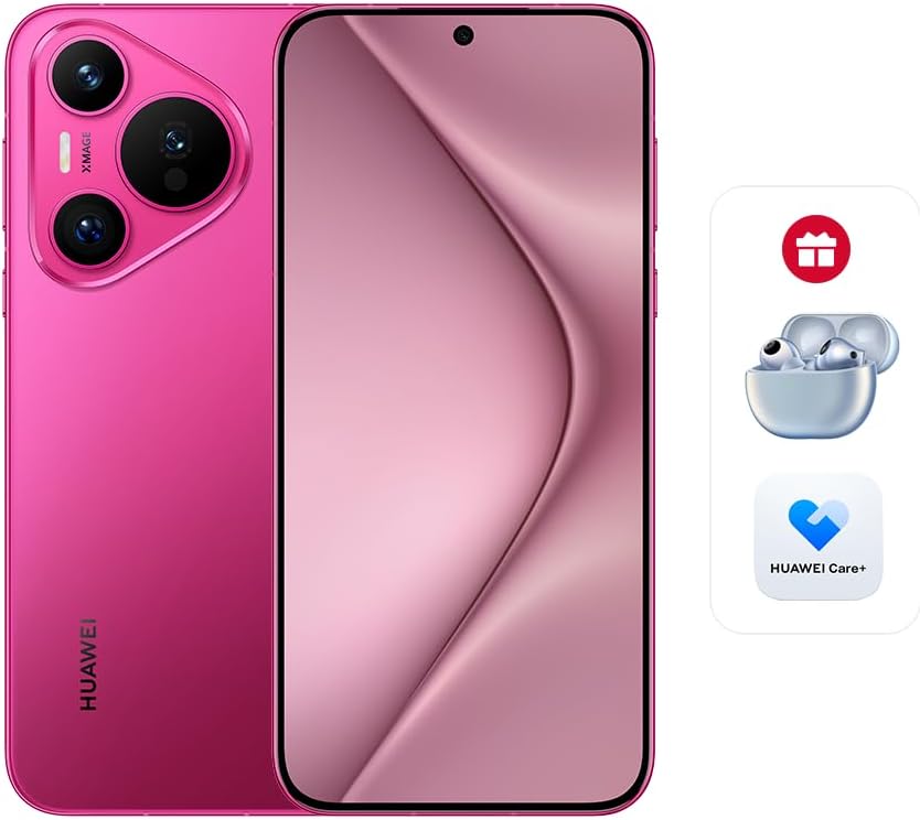 HUAWEI Pura 70 Smartphone, 6.6" Flat-edge Screen, Ultra Speed Snapshot, 66W SuperCharge, 4900mAh Battery, 12GB+256GB, Pink + 'HUAWEI Freebuds PRO3' + '6 month Huawei Care+'
