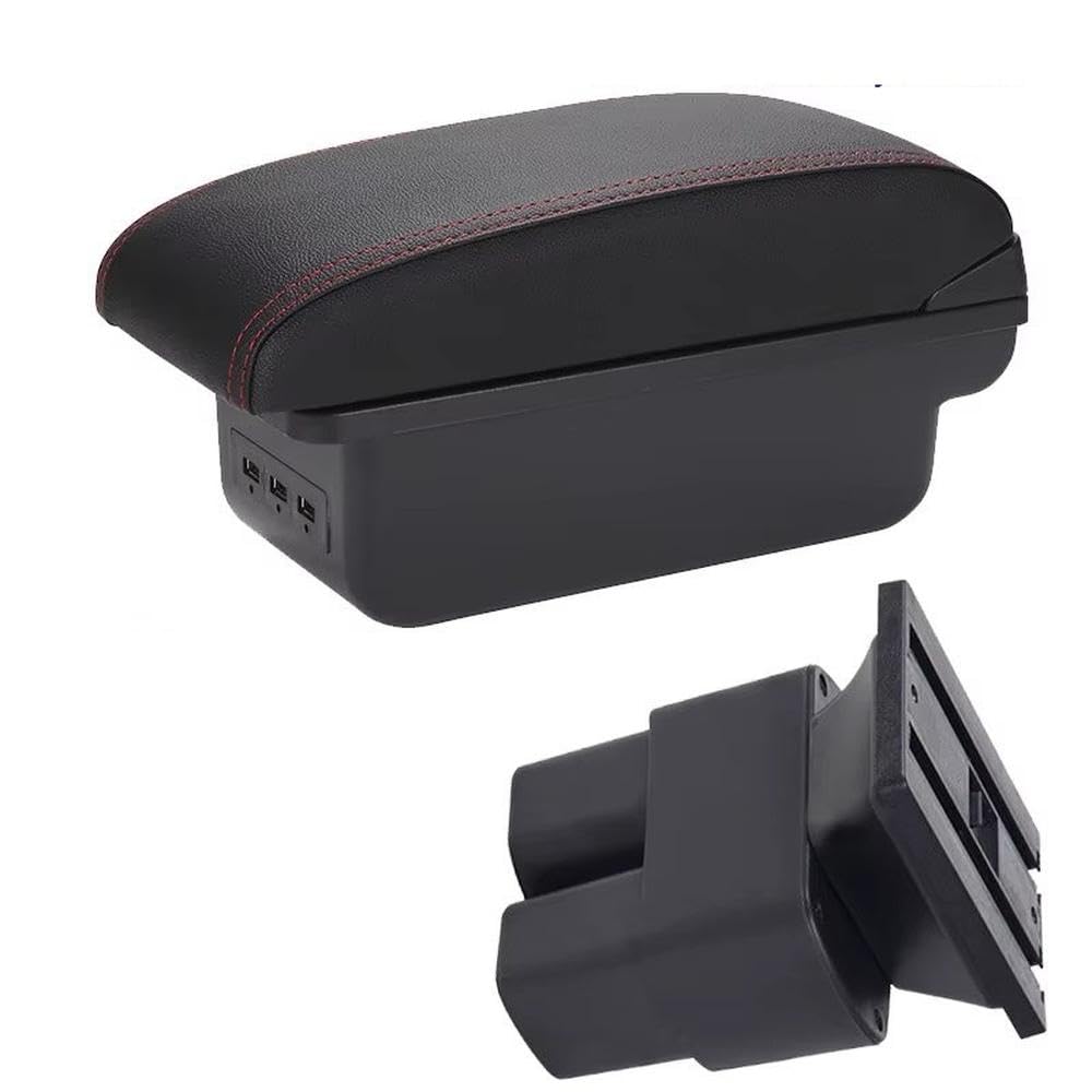 FSOZDBBPL Car Armrest Box For Nissan NV200 For Evalia 2011-2019 Retrofit Parts Interior Storage Box Interior Parts(B1 Black red 3USB)