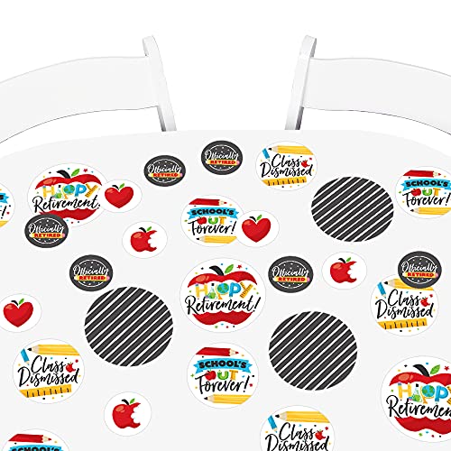 Big Dot of Happiness Teacher Retirement - Happy Retirement Party Giant Circle Confetti - Party Decorations - Large Confetti 27 Count