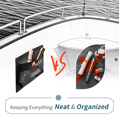 1PC Boat 10"*7" Self-Adhesive Storage Mesh Bag,Marine Organizer for Tools & Boat Accessories,Waterproof Strong Adhesive Backing, Easy to Install & Remove,Keep Your Boat Tidy and Items Secure - Image 6