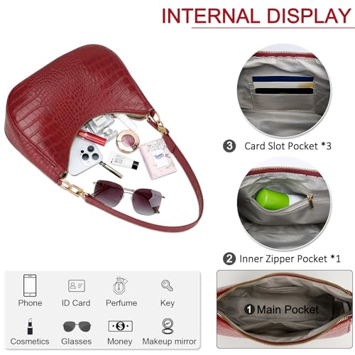Image of KKXIU Shoulder Bag for Women Cute Hobo Purses and Handbags Retro Clutch Underarm Purse | Cute