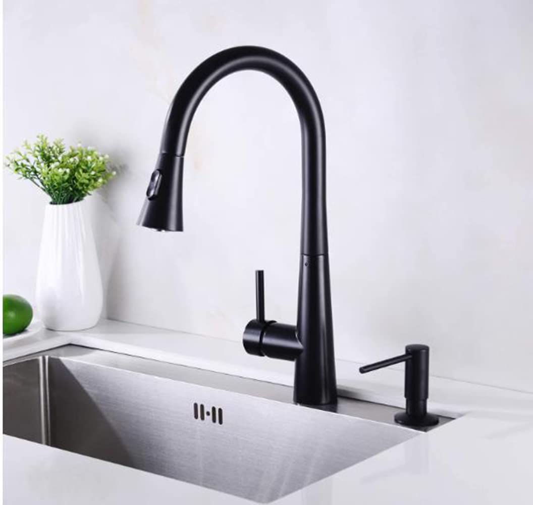 Maizoon Soap Dispenser Tipo di pressa di rame per lavello da cucina uso multifunzionale durevole Facile da pulire Grande capacità con rotazione di 360 gradi Testa della pompa 500ML Nero
