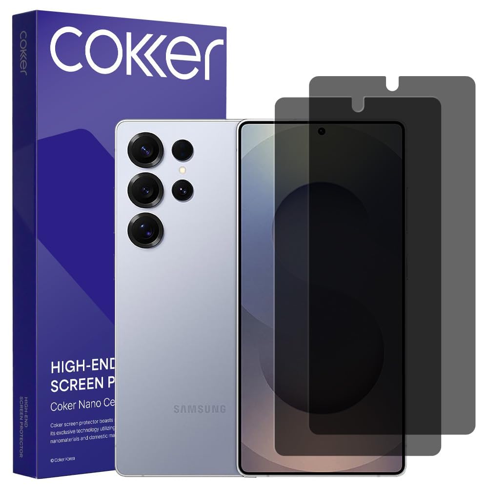 COKER Folia ochronna na ekran do Galaxy S25 Ultra, odporna na zarysowania, odciski palców, odporna na pękanie, wrażliwa na dotyk, folia PET, blokada niebieskiego światła, łatwa instalacja