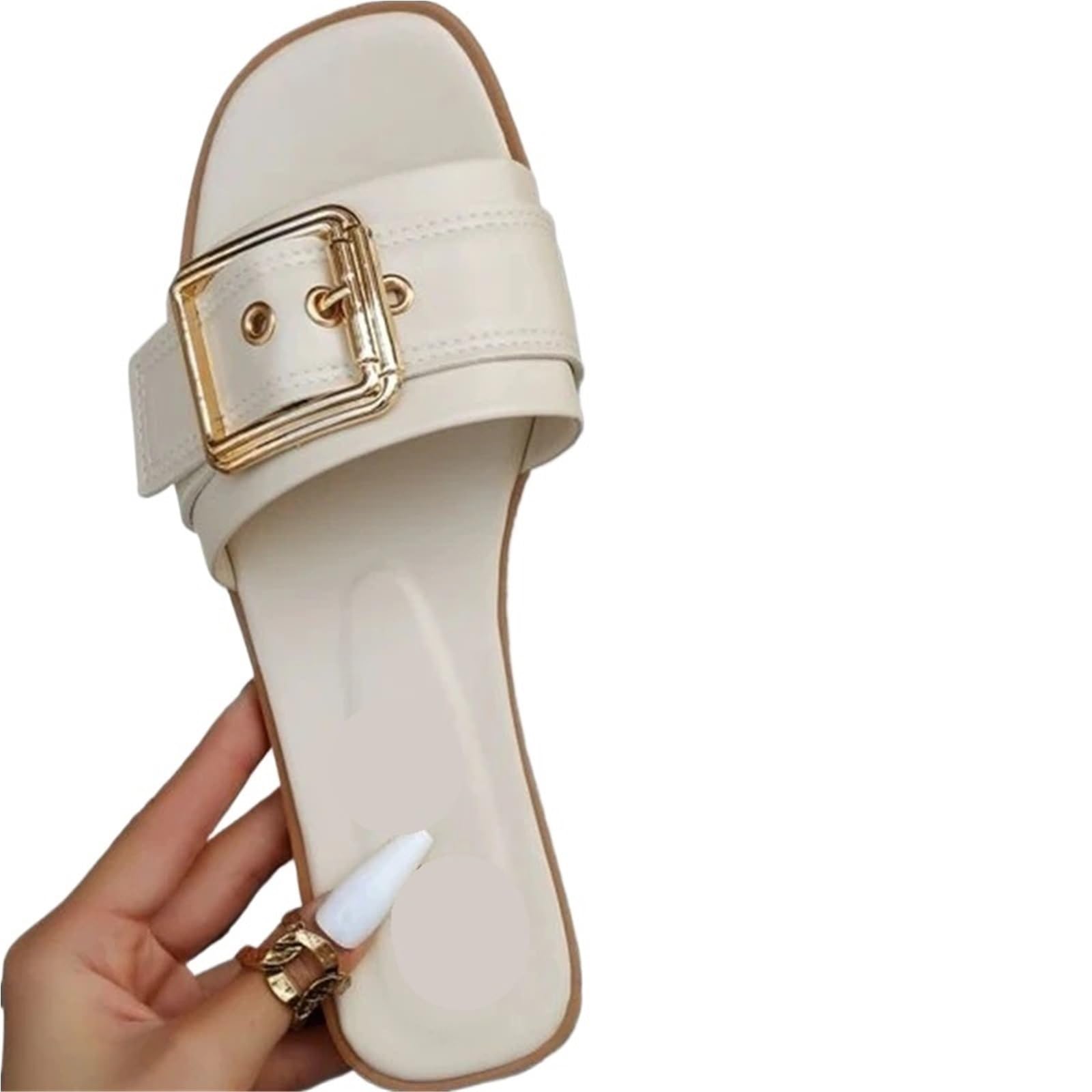Ciabatte da Donna Ciabatte Piatte con Punta Aperta da Donna, Scarpe estive da Donna per La Doccia(41)