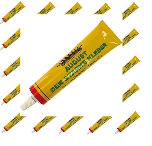 15x Kleber August der Starke je 43g Universalkleber Klebstoff Flüssigkleber Alleskleber Bastelkleber für Papier Karton Stoff Haushalt Büro Schule, ähnl. Sekundenkleber extra stark, + 1 Bildmagnet, W