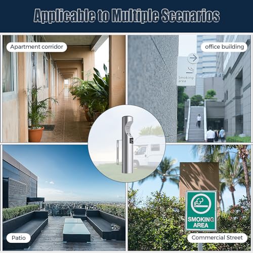 Image of Wall Mounted Cigarette Butt Receptacle Disposal Outdoor, Outside Ashtrays for Cigarettes, Commercial Smokers Outpost for Ash Removal, Keep Your Area Tidy! -Stainless Steel